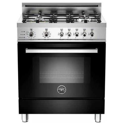 Bertazzoni PRO304DFSNE Professional Series 30 Inch Pro-Style Dual Fuel Range with 4 Sealed Brass Burners