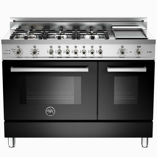 Bertazzoni PRO486GDFSNE Professional Series 48 Inch Pro-Style Dual Fuel Range with 6 Sealed Brass Burners