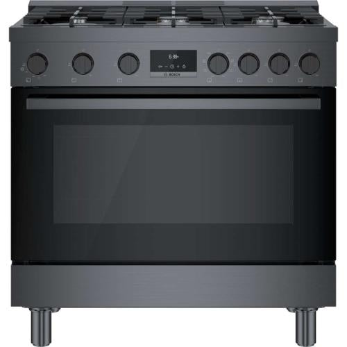 Bosch HDS8645U/03 800 Series Dual Fuel Freestanding Range 36'' Black Stainless Steel