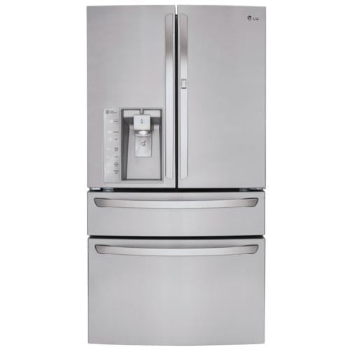LG LMXS30776S 36 Inch 4-Door French Door Refrigerator with 29.7 cu. ft Capacity Door-in-Door®, CustomChill® Drawer, Fingerprint Resistant, Gallon Door Storage, Spill Protected Glass Shelving, External Ice and Water Dispenser, and ENERGY STAR®