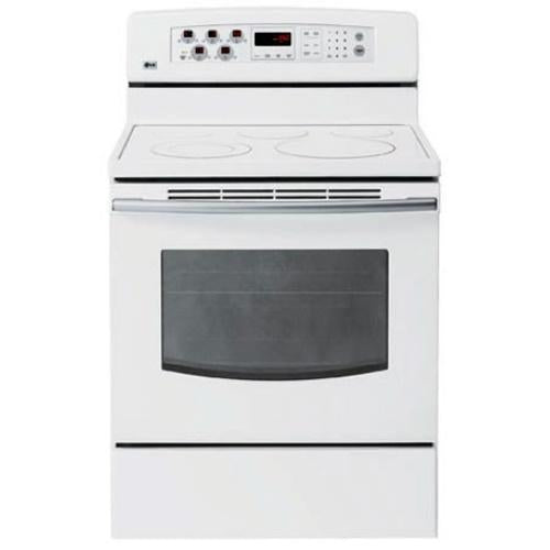 LG LRE30451SW 30 Inch Freestanding Electric Range with Fan Only Convection Cooking and 5 Radiant Elements: White