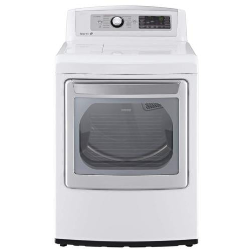 LG DLEX5680W 27 Inch 7.4 cu. ft. Electric Dryer with 14 Drying Programs, 5 Temperature Settings, Steam, ReduceStatic Option, EasyIron Option, Wrinkle Care, Speed Dry, Smart Diagnosis, LoDecibel Quiet Operation and Sensor Dry: White