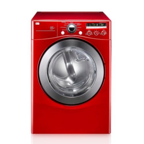 LG DLE2301R 27 Inch Electric Dryer with 7.3 cu. ft. Capacity, 9 Drying Programs, Wrinkle Care, Rack Dry, Anti Bacterial Drying Options, Drying Rack, Dual LED Display and Electronic Controls: Wild Cherry Red