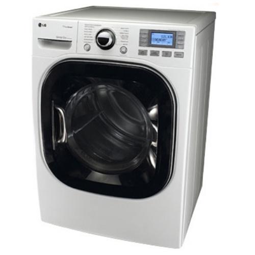LG DLEX3875W 27 Inch Front-Load Electric Dryer with 7.4 cu. ft. Capacity, 14 Drying Cycles, 12 Options, SteamFresh, SteamSanitary, Sensor Dry, Drying Rack and LCD Display: White