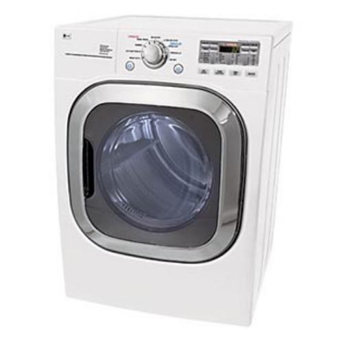 LG DLG2602W 27 Inch Gas Dryer with 7.4 cu. ft Capacity, 9 Drying Programs, FlowSense Duct Clogging Indicator, Drying Rack, LED Display and Electronic Controls: White
