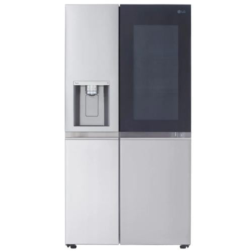 LG LRSOS2706S 36 Inch Freestanding Side by Side Smart Refrigerator with 27.1 Cu. Ft. Total Capacity, Edge-to-Edge InstaView®, Dual Ice Maker, UVnano™ Dispenser, Cool Guard Panel, ADA Compliant, and ENERGY STAR® Certified: PrintProof™ Stainless Steel