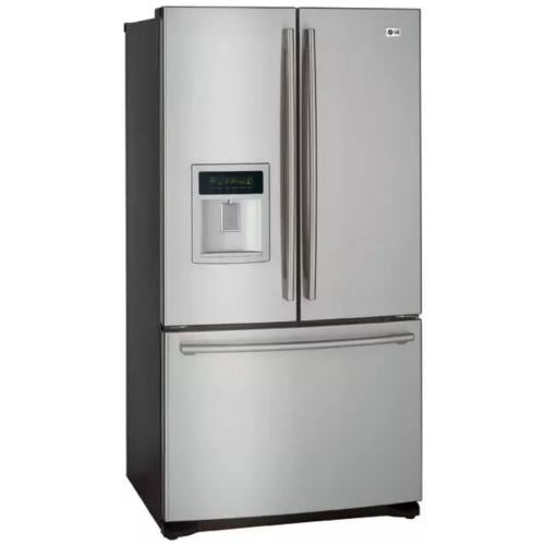 LG LFD25860TT 25 Cu. Ft. French Refrigerator with External Water Dispenser & Tilt-A-Drawer Bottom Freezer: Titanium