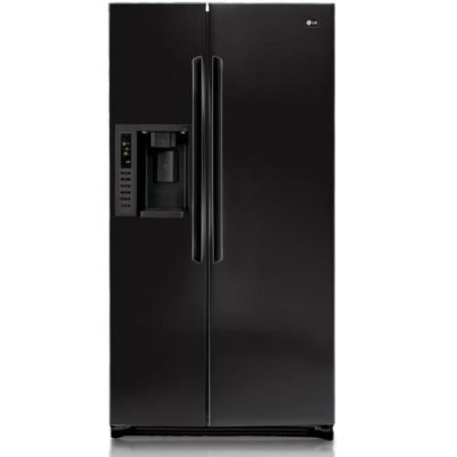 LG LSC27921SB 26.5 cu. ft. Side by Side Refrigerator with 3 Spill Protector Glass Shelves, 2 Humidity Controlled Crispers, External Ice/Water Dispenser, LED Display and Digital Controls: Smooth Black