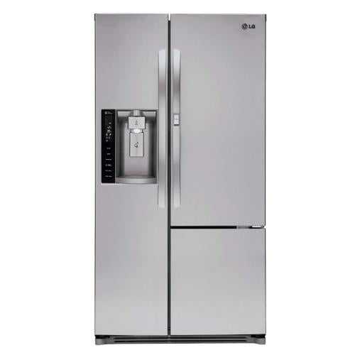 LG LSXS26386S 36 Inch Side-by-Side Refrigerator with Door-in-Door®, ColdSaver™ Panel, SpacePlus® Ice System, Smart Cooling®, Tempered Glass Shelves, Humidity-Controlled Crispers, Air and Water Filtration, ENERGY STAR® and 26 cu. ft. Capacity
