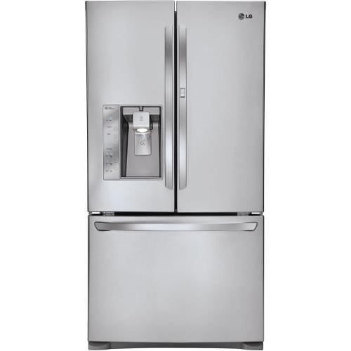 LG LRBP1031W 10.0 cu. ft. Counter-Depth Bottom-Freezer Refrigerator with 2 Tempered Glass Shelves, 2 Vegetable Crispers, Quick Freezing Drawer and Digital Temperature Controls: White