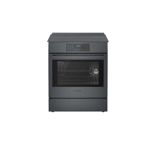 Bosch HII8046U/03 800 Series Induction Slide-In Range 30'' Black Stainless Steel