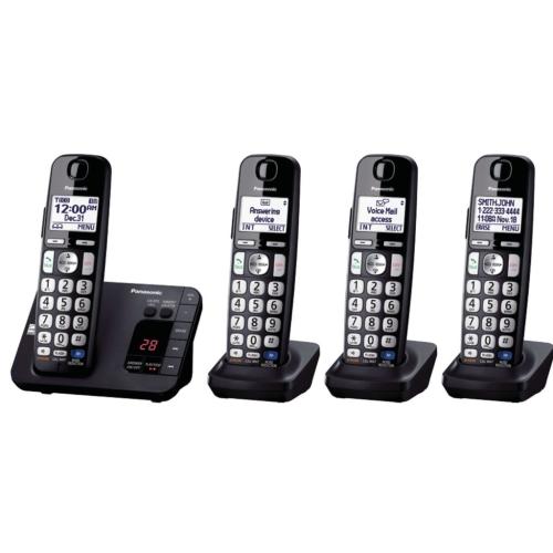 Panasonic KXTGE234B Dect 6.0 Expandable Cordless Phone W/Large Keypad