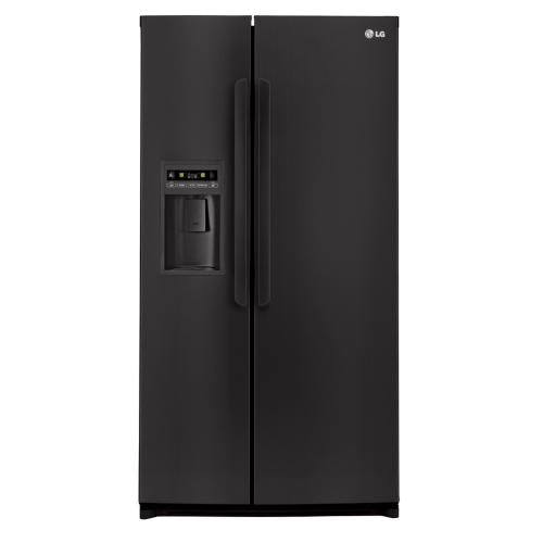 LG LSC27914SB 26.5 cu. ft. Side by Side Refrigerator with 3 Spill Protector Glass Shelves, 2 Slide-Out Shelves, Tall Flush-Mount External Ice/Water Dispenser, LED Display and Digital Controls: Smooth Black