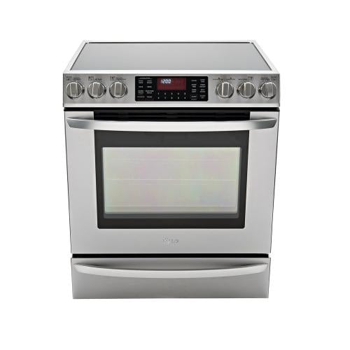 LG LSE3092ST 30 Inch Slide-in Electric Range with 5 Expandable Elements, 5.4 cu. ft. Dual True Convection Oven, 3 Convection Modes, Brilliant Blue Interior, Gliding/Split Rack, WideView Window and Baking Drawer
