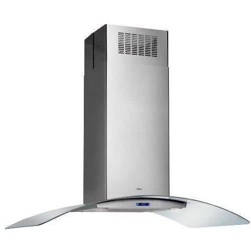 Elica ECN636SS cingoli series 36 Inch Island Chimney Hood with 600 CFM Internal Blower, 4-Speed Touch Controls, LCD Display