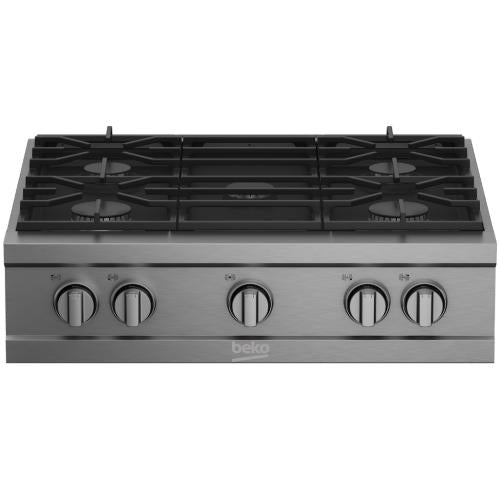 Beko 7751688338 30" Stainless Steel Pro-Style Built-in Gas Range Top - PRGRT30500SS