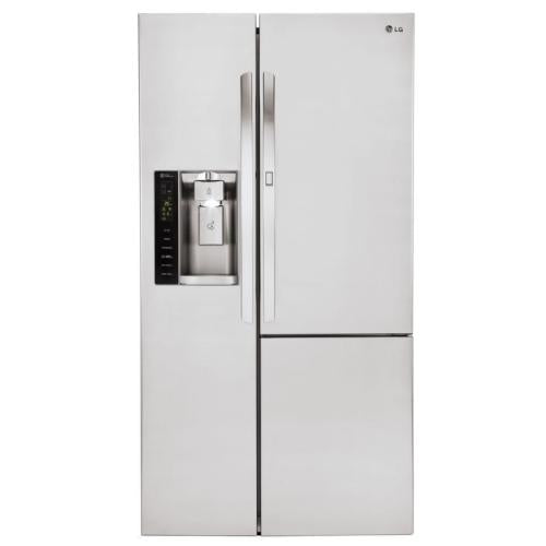LG LSXS26366S 36 Inch Side by Side Refrigerator with 26 Cu. Ft. Capacity, Door-in-Door®, ColdSaver™ Panel, Linear Compressor, Ice and Water Dispenser, Water and Air Filter, Adjustable Glass Shelving, and Humidity Controlled Crisper Drawers