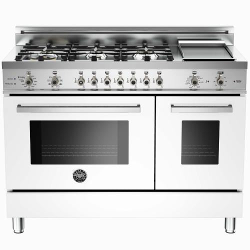 Bertazzoni PRO486GDFSBI Professional Series 48 Inch Pro-Style Dual Fuel Range with 6 Sealed Brass Burners