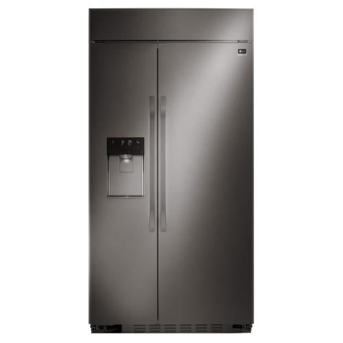 LG LSSB2696BD 42 Inch Built-In Side-by-Side Refrigerator with Linear Compressor, Fingerprint Resistant Exterior, Tall Dispenser®, Multi-Air™ Flow, Tempered Cantilevered Glass Shelving, Gallon Door Storage, ENERGY STAR® and 25.6 cu. ft. Capacity