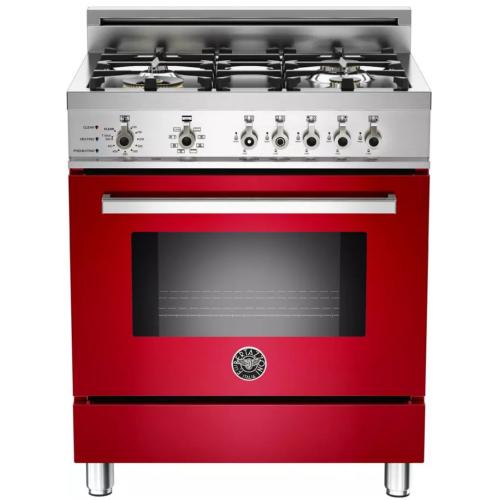 Bertazzoni PRO304DFSRO Professional Series 30 Inch Pro-Style Dual Fuel Range with 4 Sealed Brass Burners