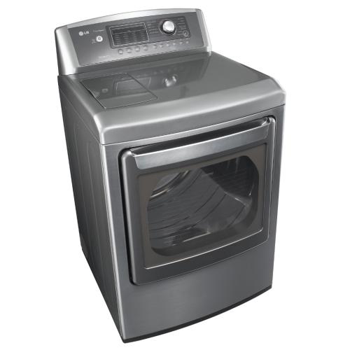LG DLEX5170V 27 Inch Electric Dryer with 7.3 cu. ft. Capacity, 14 Dry Cycles, 9 Options, Steam Functions, Sensor Dry, Drying Rack and Dual LED Display: Graphite Steel