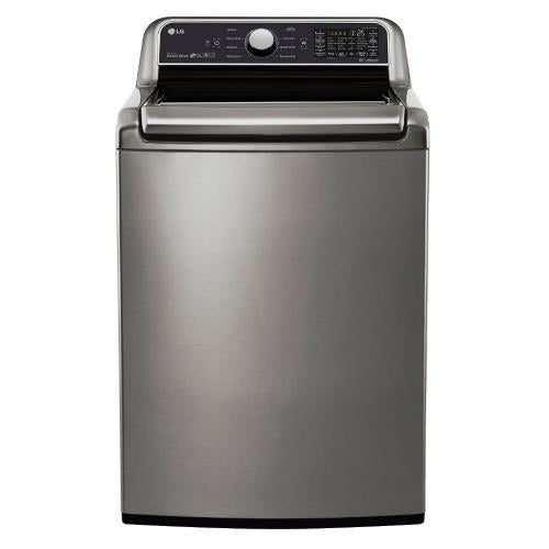 LG WT7200CV 27 Inch Top Load Washer with SmartThinQ® Wi-Fi Technology, 6Motion™ Technology, SlamProof™ Lid, NeveRust™ Stainless Steel Drum, 8 Wash Options, SenseClean™ System, SmartRinse™, StainCare™, LoDecibel™ Quiet Operation, ENERGY STAR® Rated and