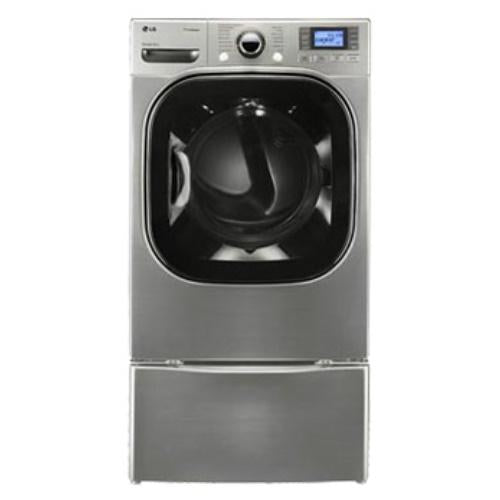 LG DLEX3875V 27 Inch Front-Load Electric Dryer with 7.4 cu. ft. Capacity, 14 Drying Cycles, 12 Options, SteamFresh, SteamSanitary, Sensor Dry, Drying Rack and LCD Display: Graphite Steel