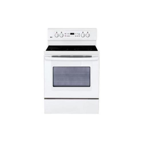 LG LRE3091SW 30 Inch Freestanding Electric Range with 4 Radiant Elements, 5.6 cu. ft. Self Clean Oven, WideView Window, Intuitouch Controls and Storage Drawer: Smooth White