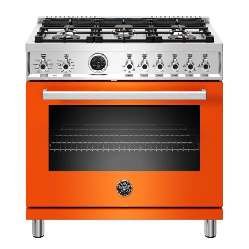 Bertazzoni PROF366DFSART Professional Series 36 Inch Freestanding Dual Fuel Range with 6 Sealed Burners