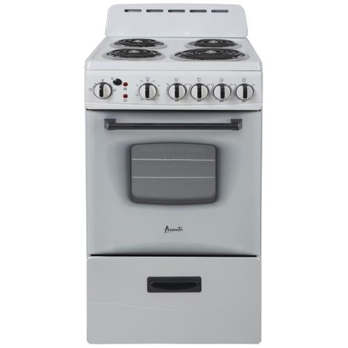 Avanti ERU200P0W 2.1 Cu. Ft. Oven Capacity, 20-Inch Electric Range