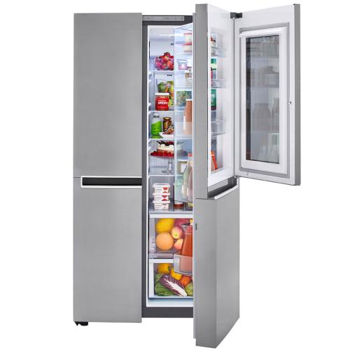 LG LRSES2706V 36 Inch Side by Side Refrigerator with 26.80 Cu. Ft. Capacity, InstaView Door in Door, Door Alarm, Child Lock, Tempered Glass Shelves, Internal Ice Maker, Multi-Air Flow and Fingerprint Resistant Finish
