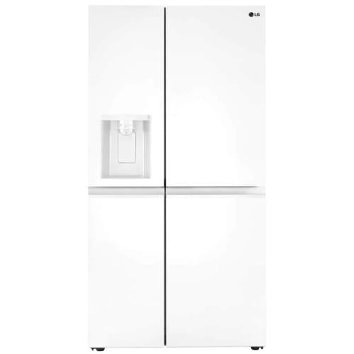 LG LRSXS2706W 36 Inch Freestanding Side by Side Refrigerator with 27.16 Cu. Ft. Total Capacity, Interior Display Controls, Door Cooling+, Smooth Touch Ice Dispenser, SpacePlus™ Ice Maker, and ENERGY STAR® Certified: Smooth White