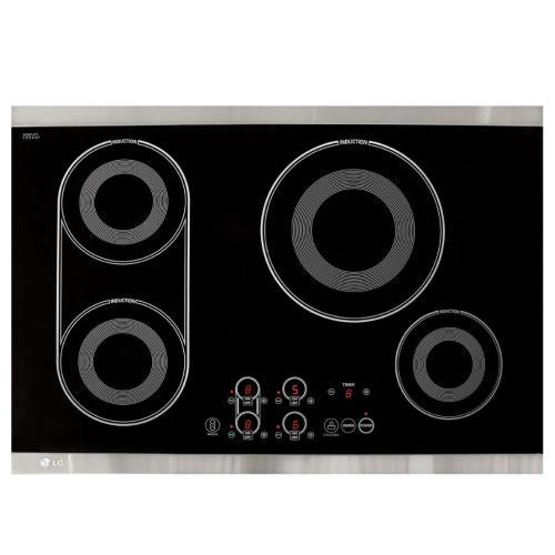 LG LCE30845 30 Inch Induction Cooktop with 4 Cooking Elements, Bridge Element, SmoothTouch Controls and Premium Stainless Steel Trim
