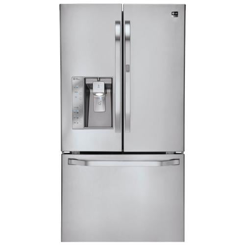 LG LSFD2591ST 24.5 cu. ft. Counter-Depth French Door Refrigerator with Spill Protector Glass Shelves, Door-in-Door Bins, 4 Compartment Crisper and External Ice/Water Dispenser
