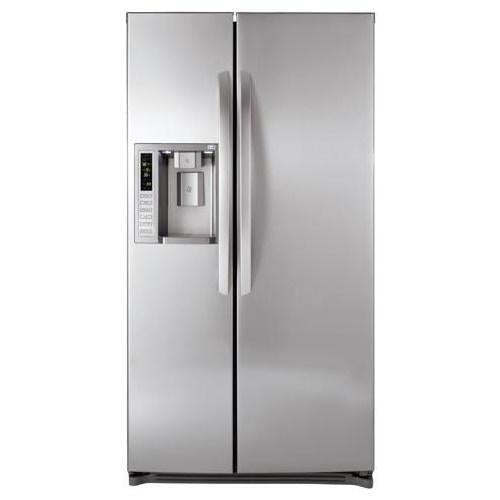 LG LSC27921TT 26.5 cu. ft. Side by Side Refrigerator with 3 Spill Protector Glass Shelves, 2 Humidity Controlled Crispers, External Ice/Water Dispenser, LED Display and Digital Controls: Titanium