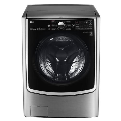 LG WM5000HVA 27 Inch 4.5 cu. ft. Front Load Washer with 14 Wash Programs, 1,300 RPM, Steam, TurboWash, Allergiene Cycle, LG Twin Wash Compatibility, SenseClean, LoDecibel Quiet Operation, NeveRust Stainless Steel Drum and ENERGY STAR Certification