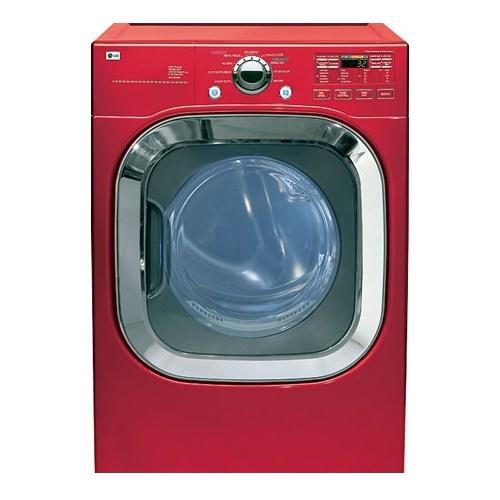 LG DLG2602R 27 Inch Gas Dryer with 7.4 cu. ft Capacity, 9 Drying Programs, FlowSense Duct Clogging Indicator, Drying Rack, LED Display and Electronic Controls: Wild Cherry Red