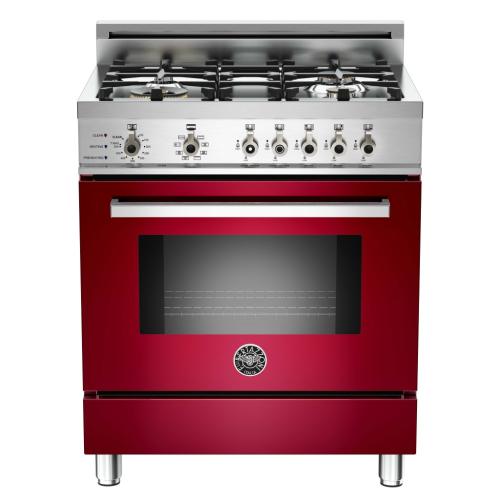 Bertazzoni PRO304DFSVI Professional Series 30 Inch Pro-Style Dual Fuel Range with 4 Sealed Brass Burners