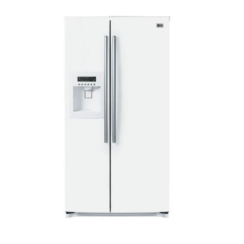 LG LRSC26915SW 25.9 Cu. Ft. Side by Side Refrigerator w/ Digital LED Display & Water Dispenser: Smooth White
