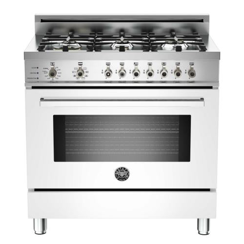 Bertazzoni PRO366DFSBI Professional Series 36 Inch Freestanding Dual Fuel Range with Natural Gas