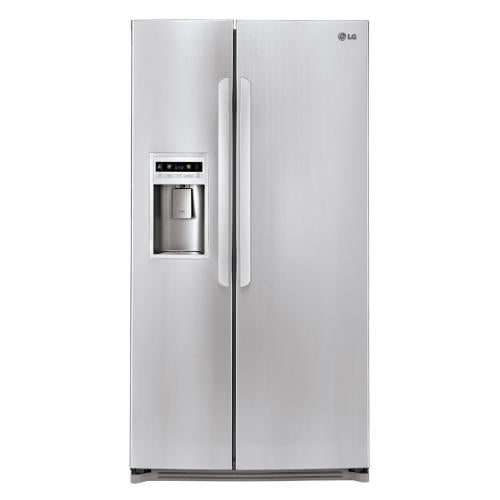 LG LSC27914ST 26.5 cu. ft. Side by Side Refrigerator with 3 Spill Protector Glass Shelves, 2 Slide-Out Shelves, Tall Flush-Mount External Ice/Water Dispenser, LED Display and Digital Controls: Stainless Steel