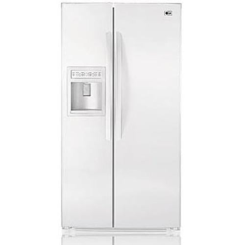 LG LSC27910SW 26.5 cu. ft. Side by Side Refrigerator with 4 Spill-Proof Glass Shelves, 2 Slide-Out Shelves, External Ice/Water Dispenser, IcePlus and Digital Display: Smooth White