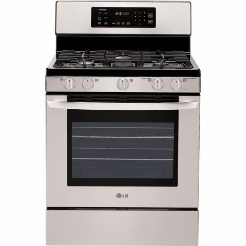 LG LRG3093ST 30 Inch Freestanding Gas Range with 5 Sealed Burners, 5.4 cu. ft. Oven, 15,500 BTU Flat Broil Heater, 17,000 BTU Superboil Burner, Storage Drawer and Self-Cleaning Mode: Stainless Steel