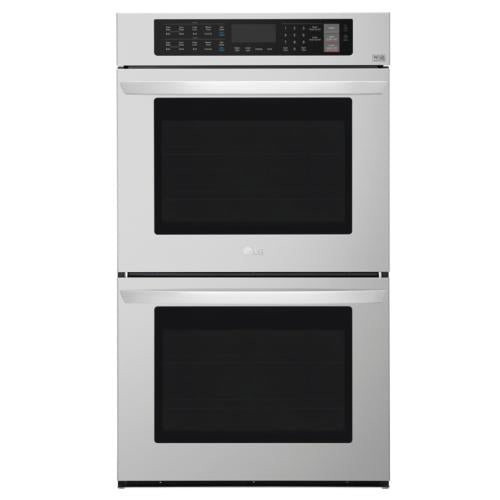 LG LWD3063ST 30 Inch Double Electric Wall Oven with Convection, EasyClean® Self-Clean, Brilliant Blue Interior, 9.4 cu. ft. Total Capacity, 8 Pass Broil Element,12 Hr. Shut-Off, NFC Tag Technology, Meat Probe and Broiler Pan: Stainless Steel