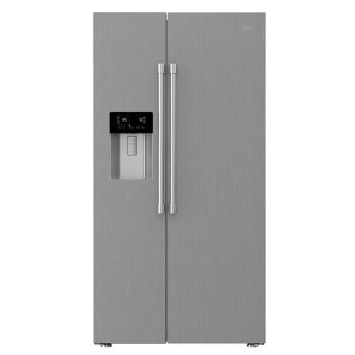 Beko 7287547592 36" Side by Side Stainless Steel Refrigerator with Auto Ice and Water Through the Door - BFSB3622SS