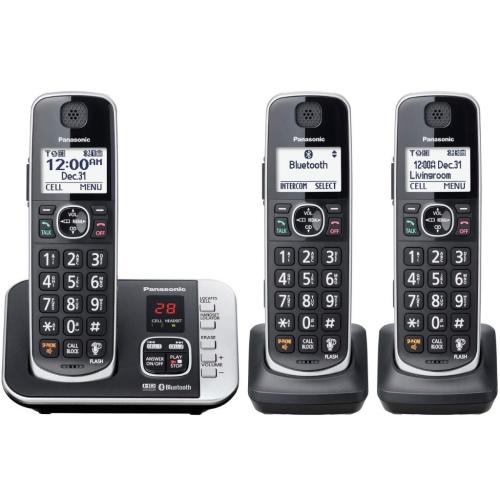 Panasonic KXTGE663B Dect 6.0 Expandable Cordless Phone System