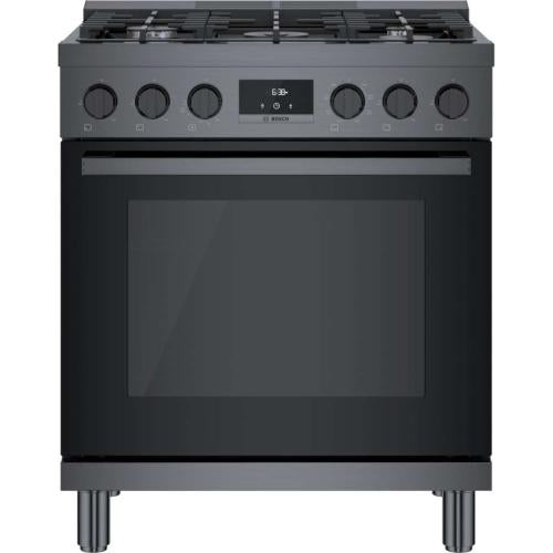 Bosch HDS8045U/01 800 Series Dual Fuel Freestanding Range 30'' Black Stainless Steel