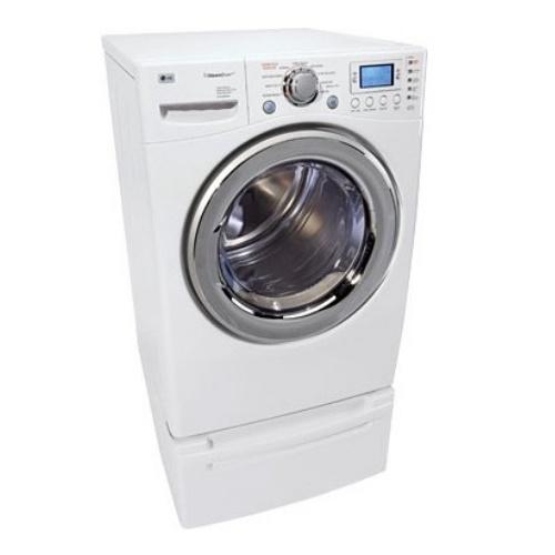 LG DLGX8388WM 27 Inch Front-Load Gas Dryer with 7.3 cu. ft. Capacity, 9 Drying Programs, 5 Temperature Levels, SteamFresh Cycle, Dual Humidity Sensors and Blue LCD Display: White