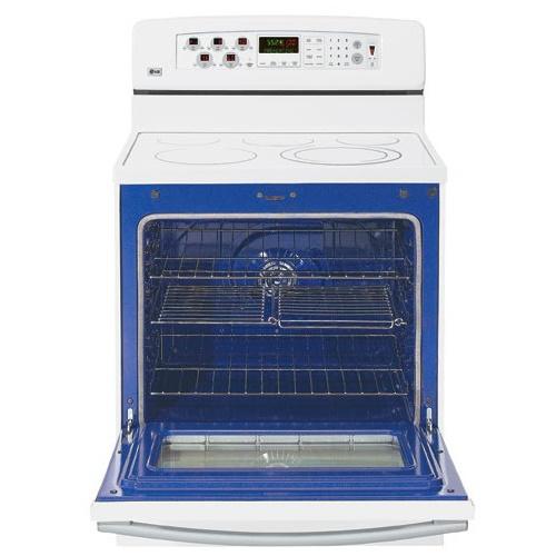LG LRE30755SW 30 Inch Freestanding Electric Range with True Convection Cooking and 5 Radiant Elements: White