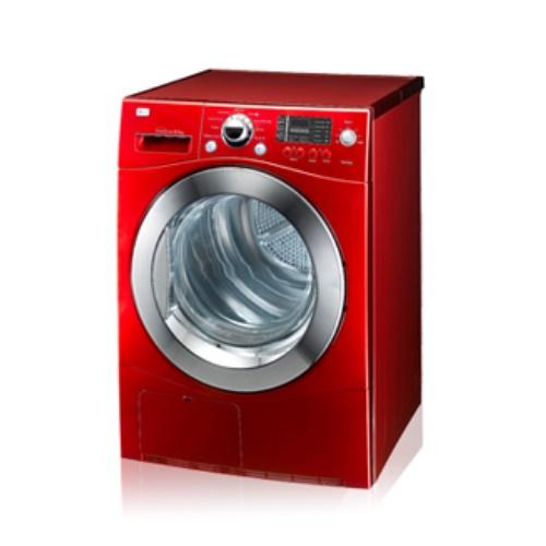 LG DLEC855R 24 Inch 4.2 cu. ft. Compact Electric Condensing Dryer with 9 Dry Cycles, 5 Temperature Selections, Sensor Dry, Wrinkle Care, LoDecibel Quiet System, LED Electronic Controls and Ventless Condensing System: Wild Cherry Red